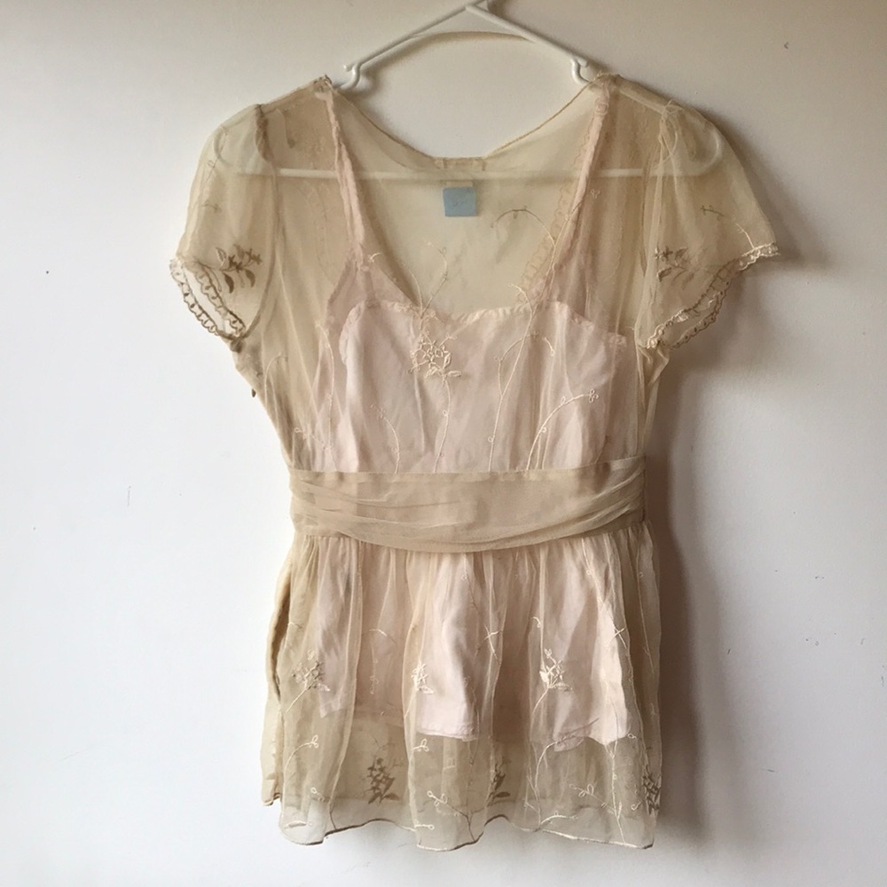 Anthropologie sheer embroider blouse. - Picture 2 of 11